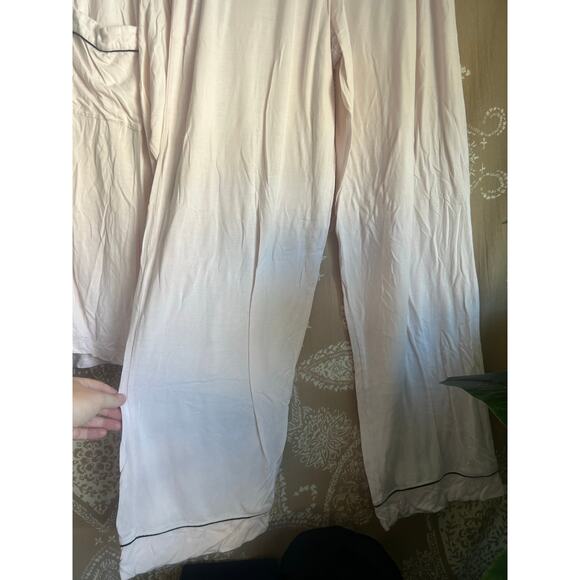 Eberjey Gisele Tencel™ Modal Long PJ Set in Sorbet/Black - Picture 6 of 8